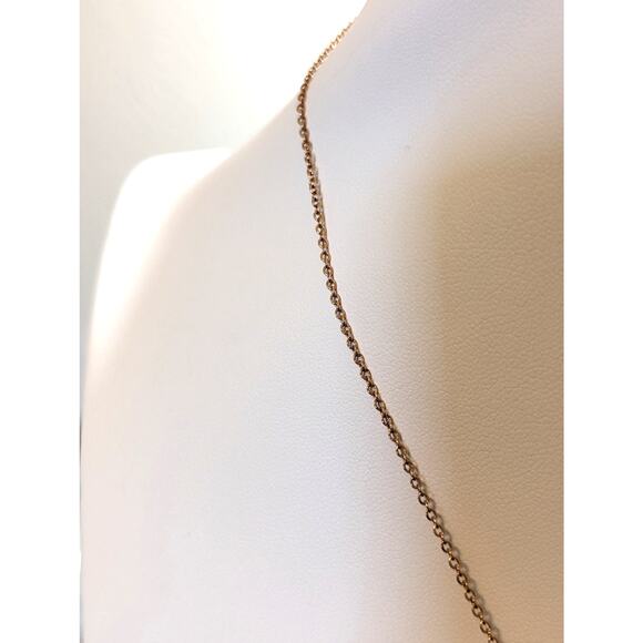 18K Rose Gold Plated Two Sided Quatrefoil Mother of Pearl CZ Pendant Necklace - Picture 6 of 10